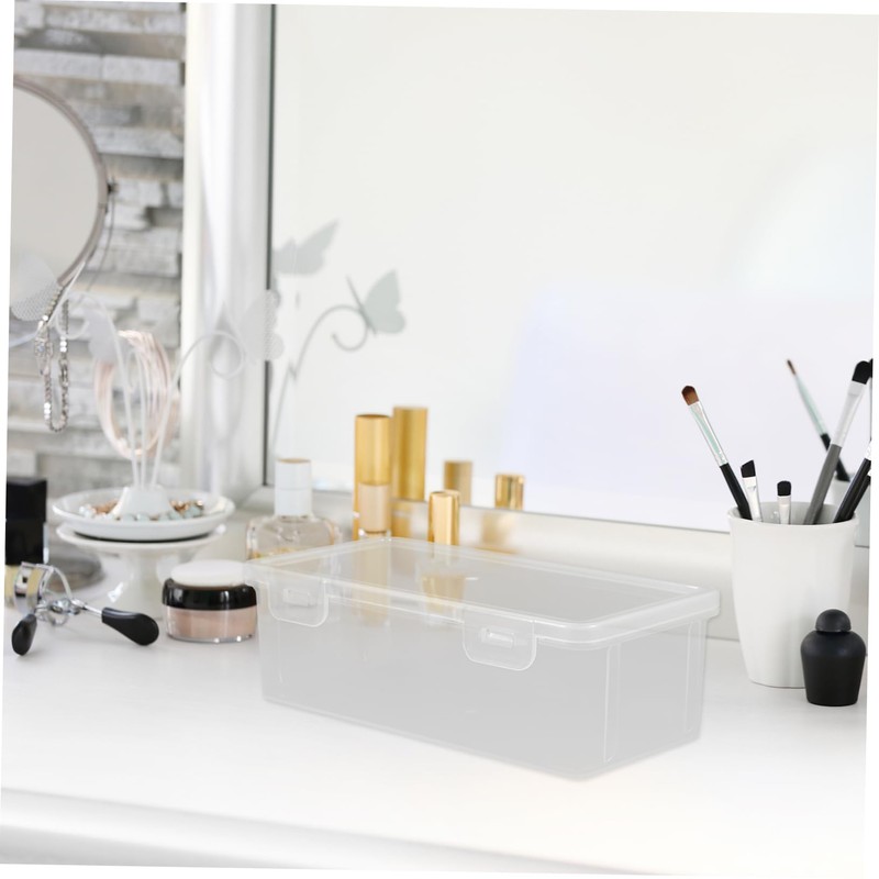 IWOWHERO 2pcs Plastic Storage Box with Lid Versatile Organization and