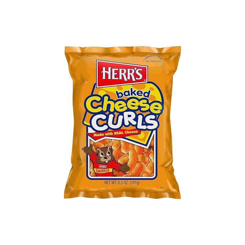 Herr's Baked Cheese Curls, 8 Ounce (Pack of 9 Bags)