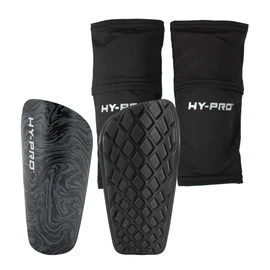 Hy-Pro Shin Pads With Football Socks - Breathable & Secured Elastic Shin Pad Socks For Players 120-140cm - Small Size, No-Strap Design for Secure Protection