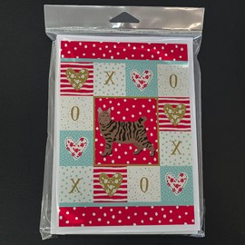 Caroline's Treasures Pixie Bob #3 Cat Love Greeting Cards and Envelopes Pack of 8