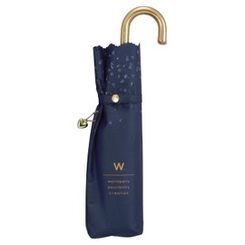 [2025] Wpc. Parasol Light Shielding Glitter Heart Mini Navy <100% Light Blocking/100% UV Reduction/UPF50+/Heat/Rain Protection> Folding Umbrella Ribs, 21.7 inches (55 cm), For Work Commuting To School