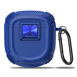 FINON Case for Bose QuietComfort Ultra Earbuds Case/QuietComfort Earbuds II Case Strap Stylish Carbon Pattern Simple Shockproof Lightweight Scratch-Resistant Shock-Absorbent (Blue)