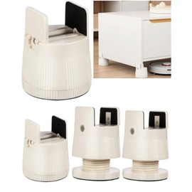 XWHLXY Adjustable Furniture Risers 6-8cm (4Pcs),Non-Slip Stable Table Leg Risers,Raise Blocks with Clamps,Space Saving Good Load Bearing Bed Risers|Apricot