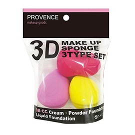 SHO-BI 3D Makeup Sponge, Set of 3, Clear, 1 Piece