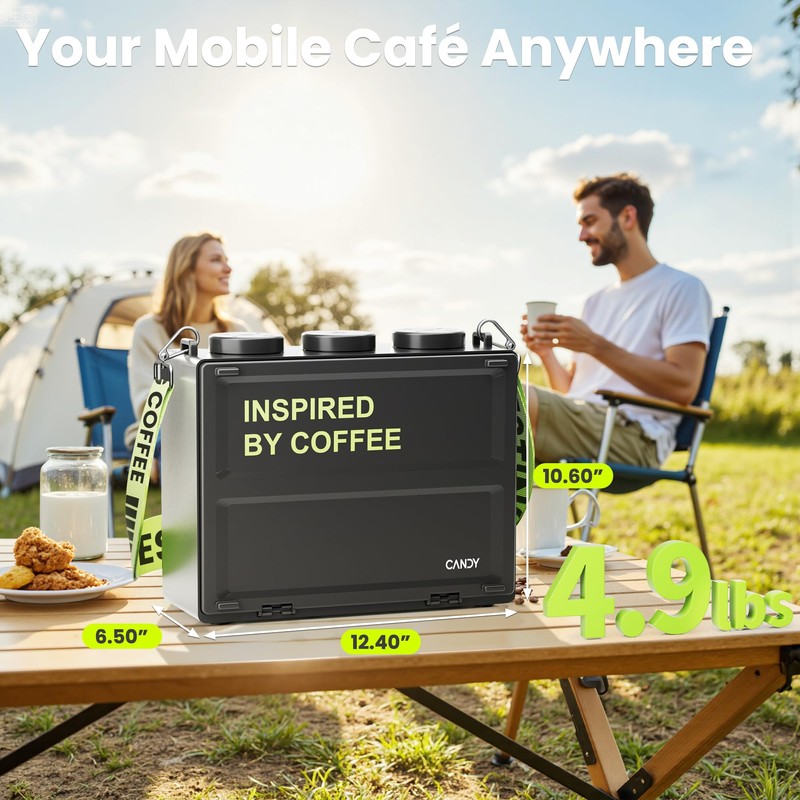 CANDY Portable Espresso Machine with Strap, 3 in 1 Coffee