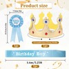 Xthrotsenk Birthday Crown Party Set - Prince Crown Hat, Sash,
