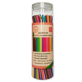 32 Colors 3D Pen Filament Refills (27 Solid +5 Fluorescent) for 3Doodler Start+ Pens, Low Temp Safe PCL 2.5mm Dia, 15cm per Color x5 Strands, 79 feet Total Refill Pack Only Fit 3Doodler Start+ 3D Pen
