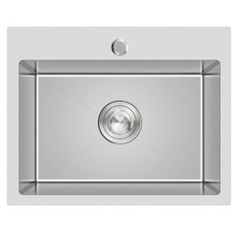 20-inch Drop in Kitchen Sink, TSIBOMU Stainless Steel Single Bowl Small Kitchen Sink Brushed Nickel, 20x16x9