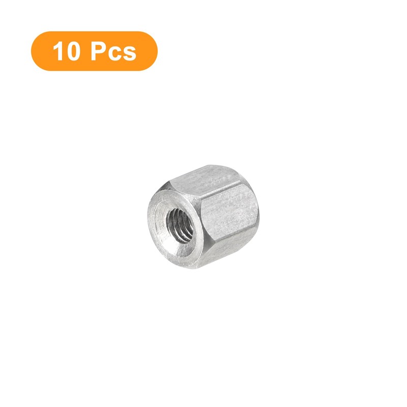 sourcing map M3 x 0.5-Pitch 6mm Length Coupling Nuts, 10pcs