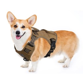 FEimaX Tactical Dog Harness No Pull Chest Harness for Small Medium and Large Dogs Safety Harness Reflective Adjustable Molle Dog Vest with Handle and Bag