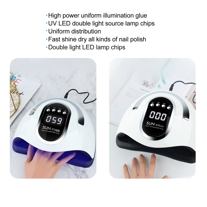 LED Nail Lamp 4 Timers Handheld with Removable Bottom Plate