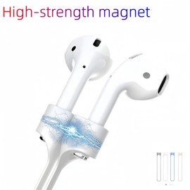 ENBRWAS 2 Pack Magnetic Anti-Loss Ear-Pods Strap | Compatible with Ear-Pods Pro/3/2/1 | Soft Silicone Sports Neck Lanyard Cord | Secure Holder for Wireless Earbuds Accessories