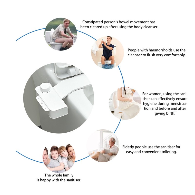 Bidet Attachment Self Cleaning Adjustable Water Pressure Dual Nozzle Ultra