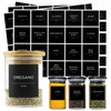 184 Spice Jar Labels, Prefdo Minimalist Preprinted Black Sticker White