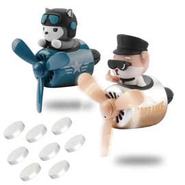 2pcs Car Air Fresheners Cute Cartoon Dog Pilot Automotive Air Outlet Propeller Car Diffuser Creative Car Perfume Decoration for Car Vent Clips Comes with 8 Fragrant Tablets (Husky + Shiba Inu)