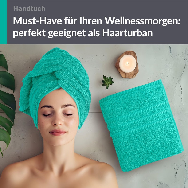 Lashuma Terry Towel Set 50 x 100 cm Sea Turquoise,