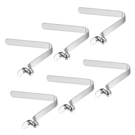 PATIKIL 6.4x5mm Kayak Paddle Snaps, 6 Pack Tent Pole Clips Steel V Shaped Single Pin Push Button Spring Clips Lock Tube Pole Clips for Camping Awning