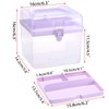 BTSKY Multipurpose Plastic Craft Storage Containers with Removable Tray, Clear