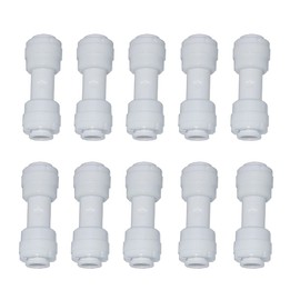 Malida 1/4" OD to 1/4" OD push fit straight union quick connector for RO water system push to connect tube (10pack)