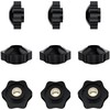 9 PCS Hex Clamping Nuts Knob,Star Shape Handle Nuts (M8)
