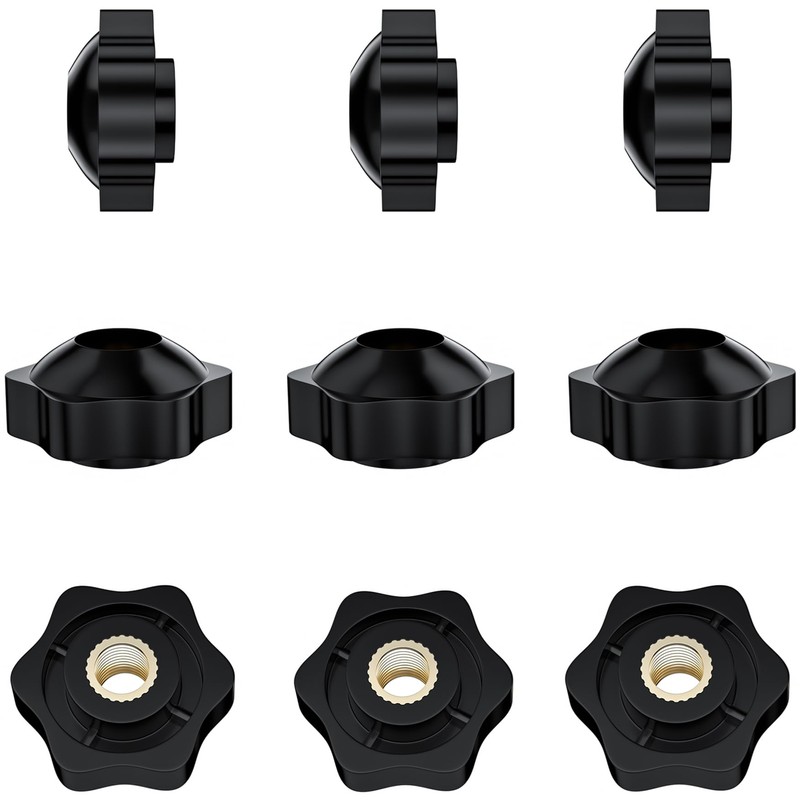 9 PCS Hex Clamping Nuts Knob,Star Shape Handle Nuts (M8)