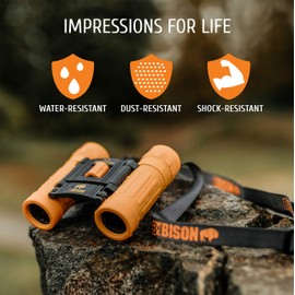 BeBison Binoculars for Kids - 8x21 High Resolution Real Optics - Compact Folding Shockproof Kids Binoculars for Bird Watching - Spy Games - Outdoor Play for Boys and Girl