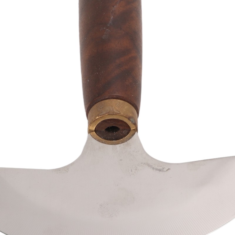 Leather Round Head Knife Walnut Wooden Handle Large Double Sided