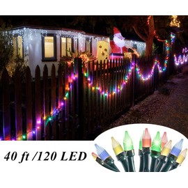 Solhice 40ft Christmas Lights USB Powered for Car 120 LEDs, Mini String Lights with Remote Control, Multicolor Xmas Tree Lights for Golf Cart Indoor Outdoor Decor