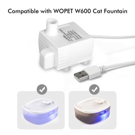 Pet Fountains by WOPET, Replacement Smart Pump for W600 Dog Water Fountain for Large Dogs, Compatible with 205oz/1.6GAL Pet Fountain with Blue Light Led