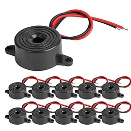 Dairzitv Active Piezo Buzzer 90 db with Industrial Audio Inside 2-Wire Leads Electric Alarmer DC 3-24V 10Pcs