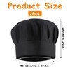 2 Pack Chef Hats for Adult, Adjustable Elastic Adult Black