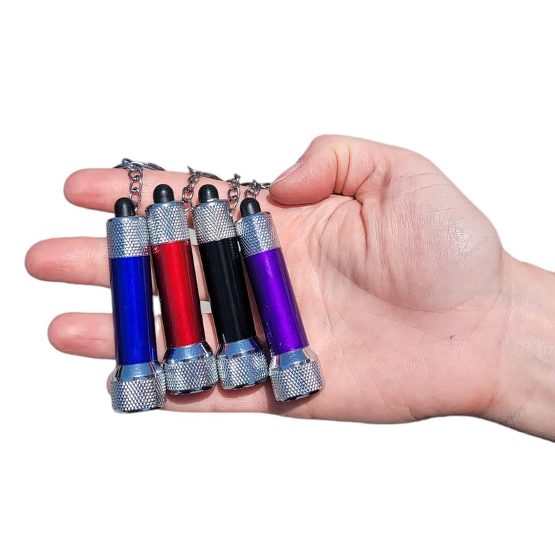 2.5" Flashlight Keychain (12 Pack) 5 LED Lights Bright Flash