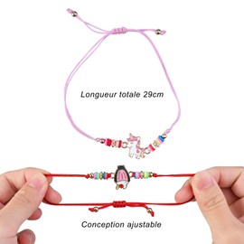faburo Bracciale da ragazza, braccialetto amicizia per bambini, 11.0 centimeters, Corda intrecciata, lega + resina