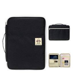 A4 Files Organiser Oxford Cloth Waterproof Portable Document Bag with Zip and Handles for Travels and Business Trips