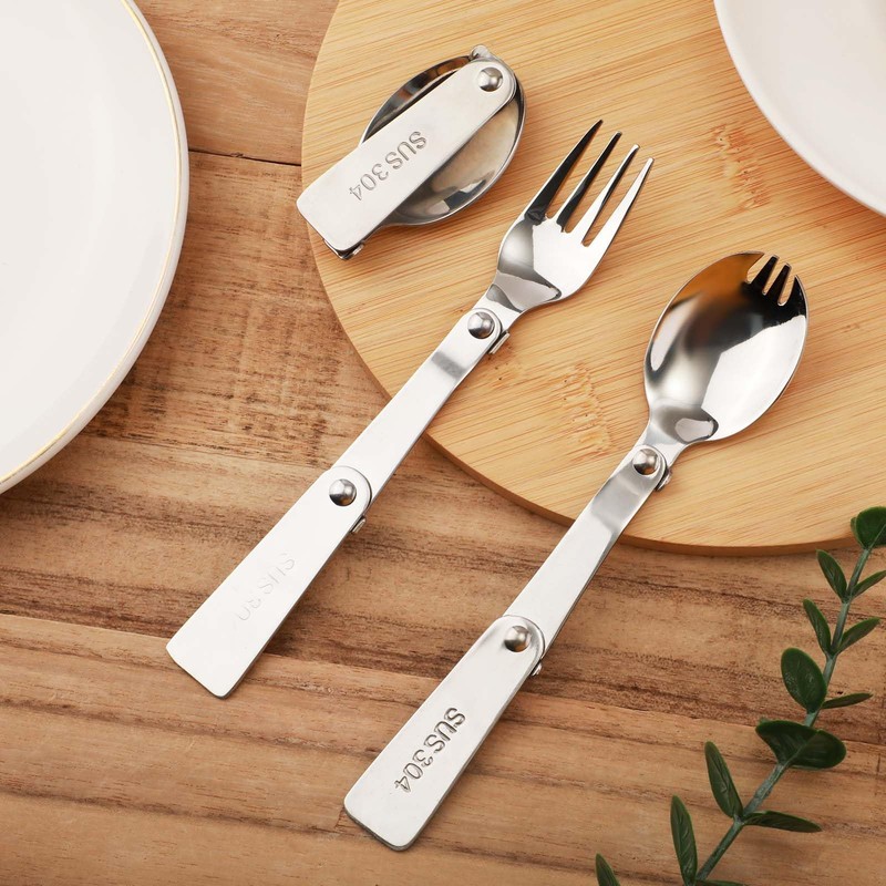 3pcs Folding Spoon and Fork for Thermos Funtainer Food Jar