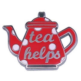 Red Teapot Enamel Pin Kawaii Teapot Brooch Enamel Pin Badge Tea Helps Cartoon Lapel Pin Funny Tea Lovers Gift