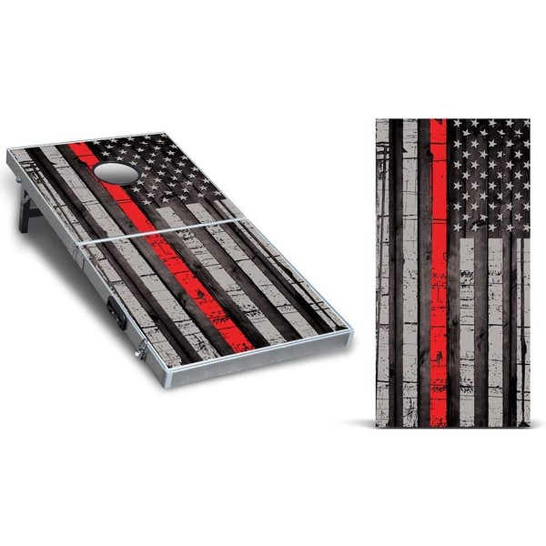 247 Skins Cornhole Decal Design Graphic Vinyl Wrap Sticker Skin Corn Hole Board Set 2-Pack - USA Red Lives Matter