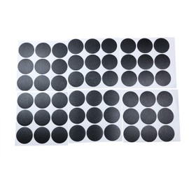 Mini Skater 1 Sheet/54Pcs 20mm Wooden Furniture Accessories Self Adhesive PVC Material Decoration Furniture Cabinet Screw Cap Covers Hole Stickers (Blackening)