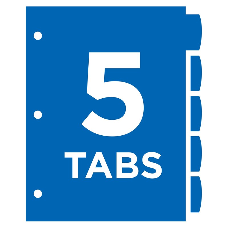 Avery + Amy Tangerine Designer Collection Big Tab Dividers, Rainbow