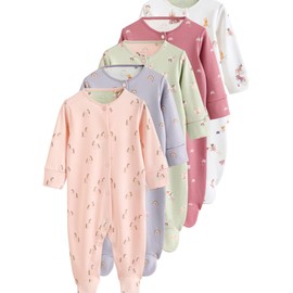 NEXT Pack of 5 Cotton Baby Pyjamas, Pastel Character