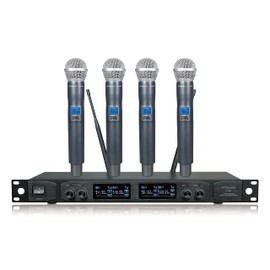 GTDaudio UHF Wireless Microphone System with 4 Metal Hand held mics