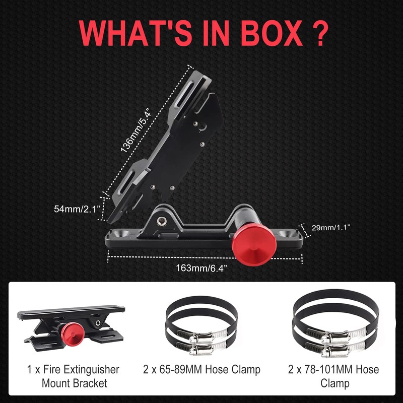 Quick Release Fire Extinguisher Mount Aluminum Adjustable Roll Bar Fire