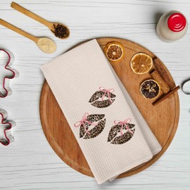 KTYHD Pink Leopard Ktichen Towels Set of 3, Pink Leopard Cheetah Print Bathroom Decor, Preppy Cheetah 8 Ball Hand Towel for Bathroom