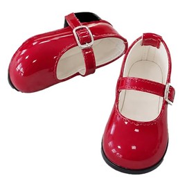[SUNNYSTEP] Doll Shoes Shoes Strap Shoes Black Black Lolita Enamel Brown White Brown Miniature Shoes for Dolls Accessories Doll Clothes Accessories (Red, 1/6)