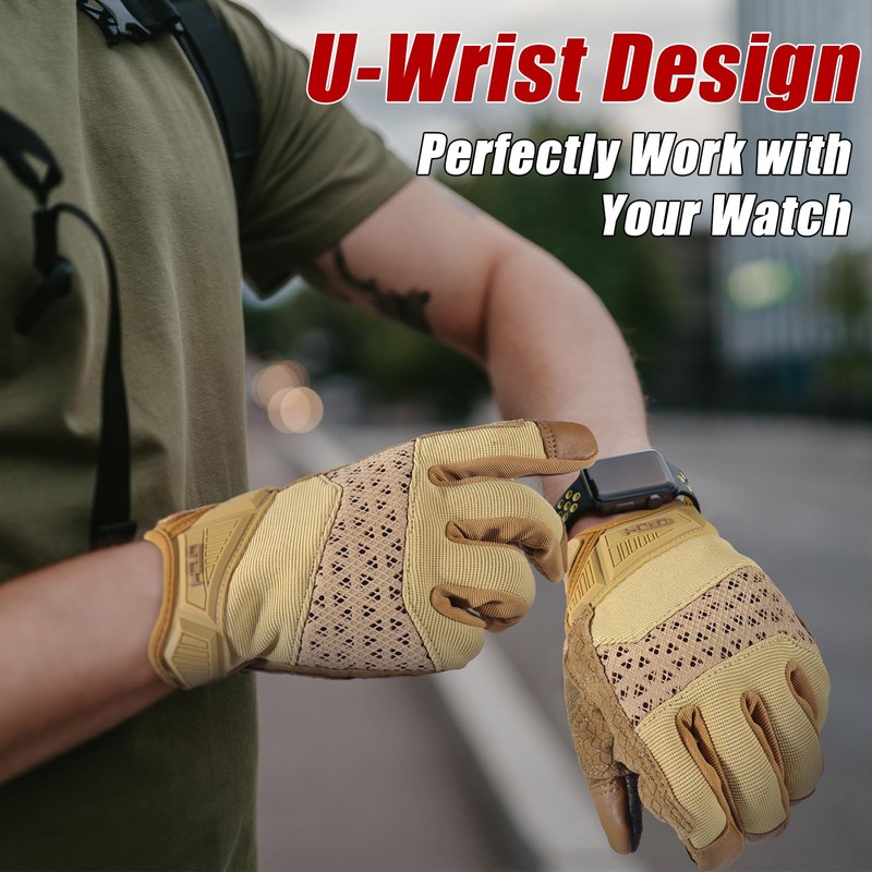 HANDLANDY Tactical Gloves for Airsoft Shooting, Flexible Grip Work Gloves