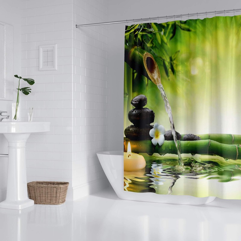 Neween Shower Curtains 3D Digital Printed Waterproof Bathroom Curtain Polyester