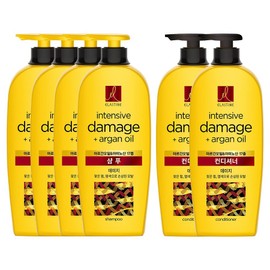 Elastine Argan Oil Intensive Nourishing Damage Shampoo 680ml (4 bottles) + Conditioner (2 bottles), Single Item / 엘라스틴 아르간오일 집중영양 데미지 샴푸 680ml 4개 + 컨디셔너 2개, 단품