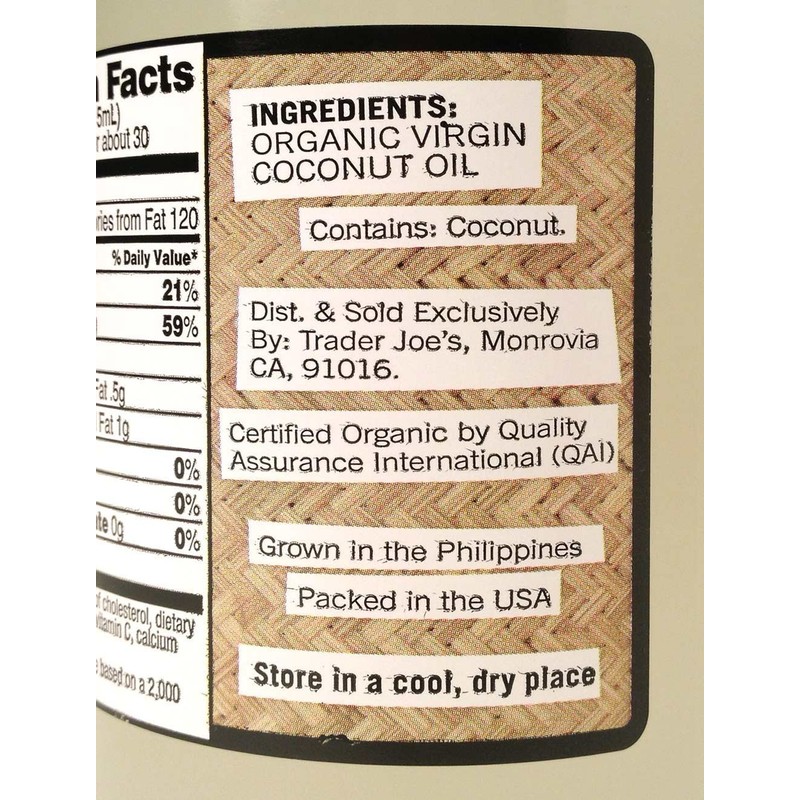 Trader Joe's Organic Virgin Coconut Oil, 16 fl oz