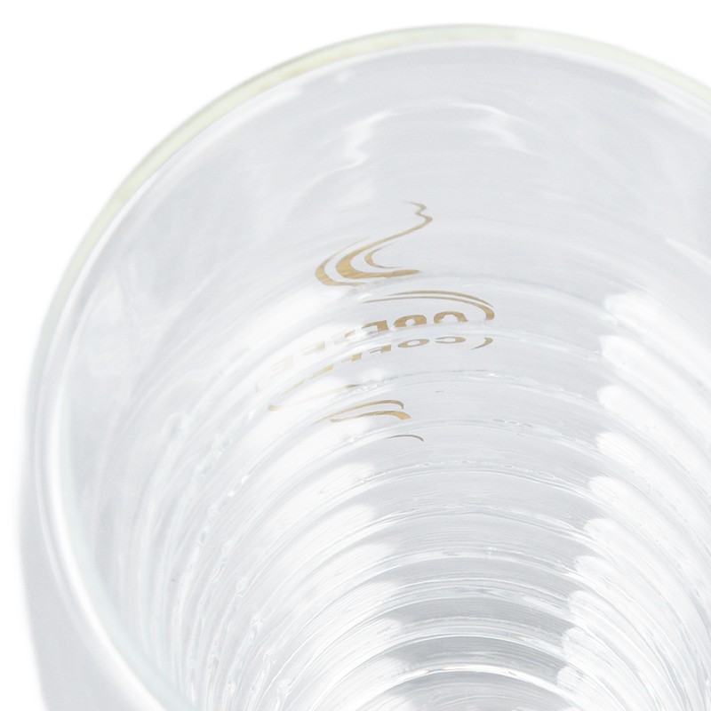 Double Wall Glass Coffee Cup 320ml High Temperature Resistance Clear