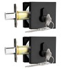 Probrico Black Double Cylinder Deadbolt,Keyed Both Side,Residential Security Square Door